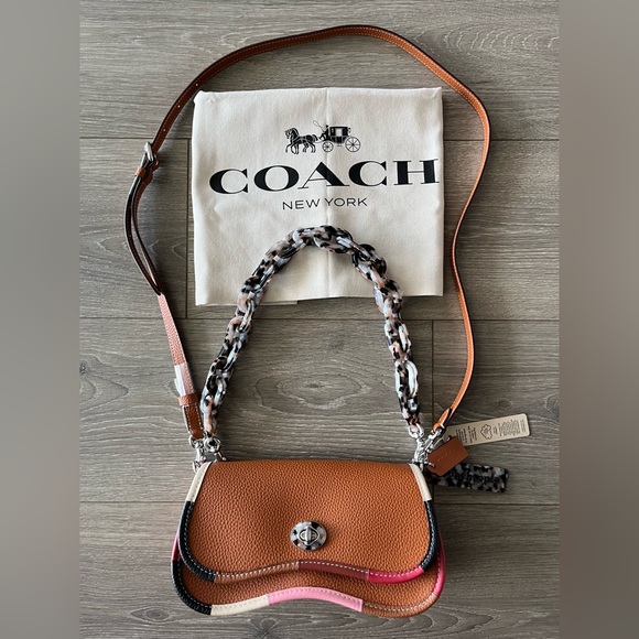 NWT Coachtopia Brown Wavy Dinky Bag with Two Straps and Dust Bag - Picture 15 of 15